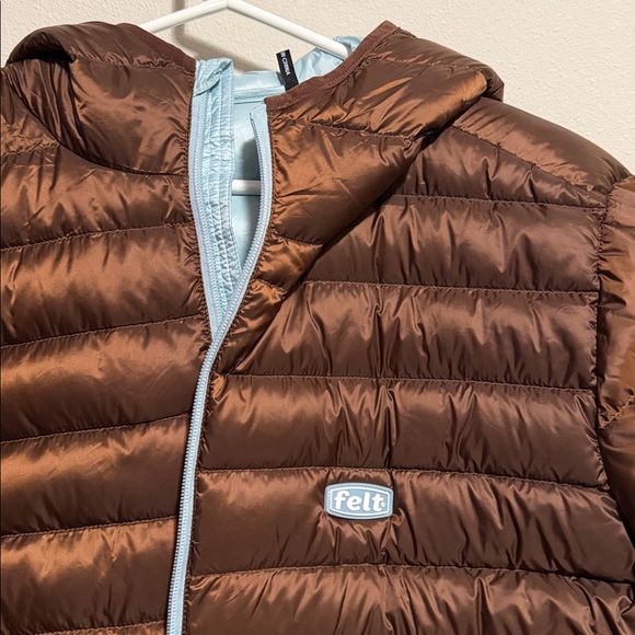 Brown and blue Felt puffer jacket NWOT - Picture 2 of 6